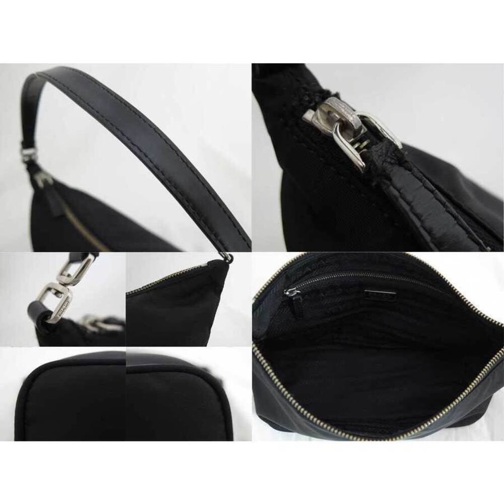 Prada Logo Black Leather Accessory Bag Pouch Shoulder - Picture 3 of 3